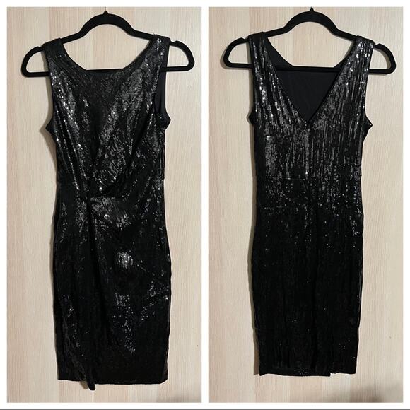 Taylor Black Sequined Dress NWT - Picture 3 of 8